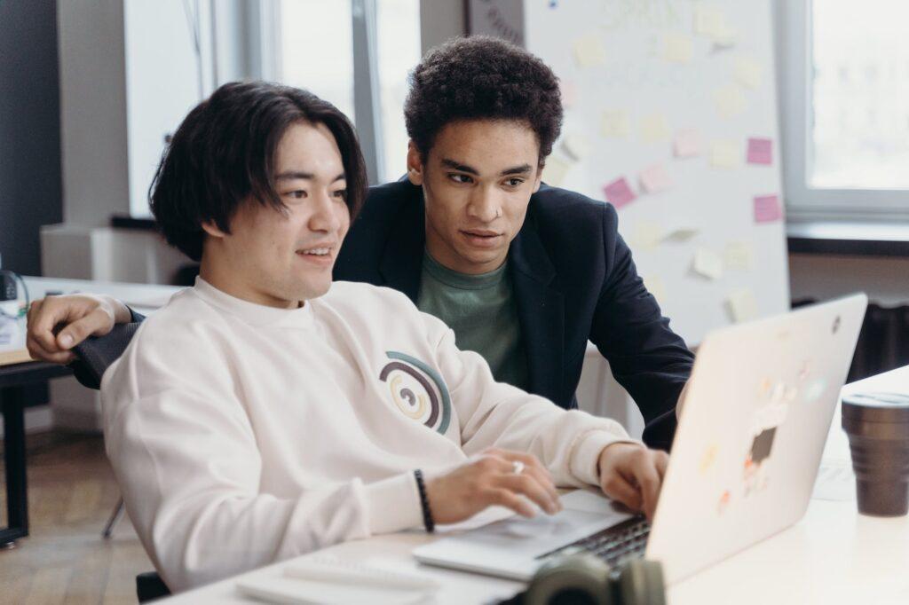 men working together in the office