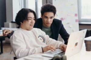 men working together in the office