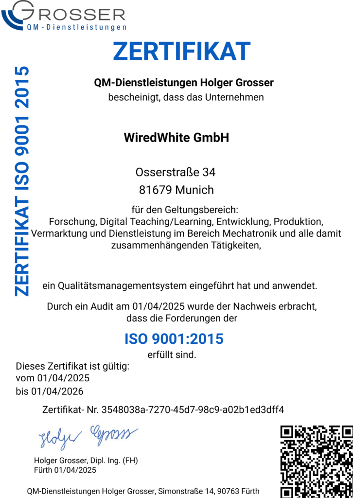 WiredWhite-GmbH - ISO 9001 Certificate